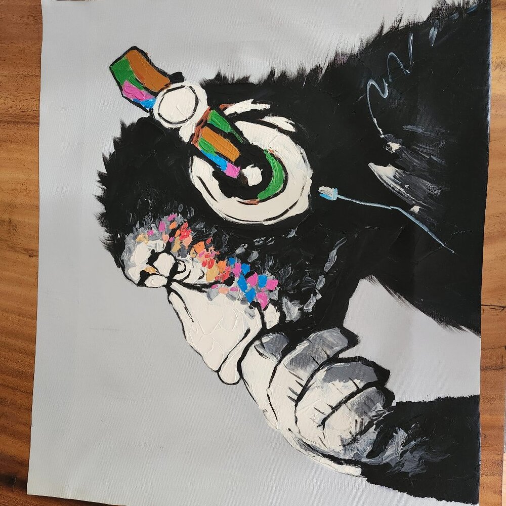 Oil on canevas Monkey cool